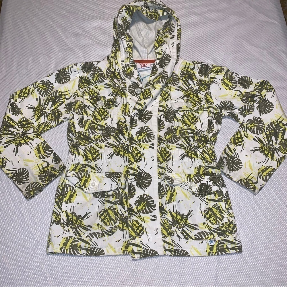 Rockin’ Baby Palm Tree Graphic Hooded Jacket, 100% Cotton, sz 6